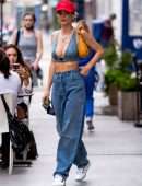 Emily Ratajkowski Braless in Denims, Out in New York