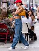 Emily Ratajkowski Braless in Denims, Out in New York