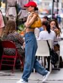 Emily Ratajkowski Braless in Denims, Out in New York