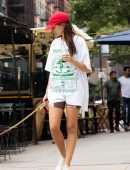 Emily Ratajkowski Leggy, Walking her Dog in NYC