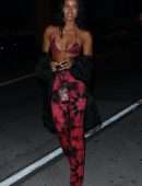 Karrueche Tran Cleavage Outside Catch in West Hollywood