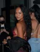 Karrueche Tran Cleavage Outside Catch in West Hollywood
