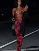 Karrueche Tran Cleavage Outside Catch in West Hollywood