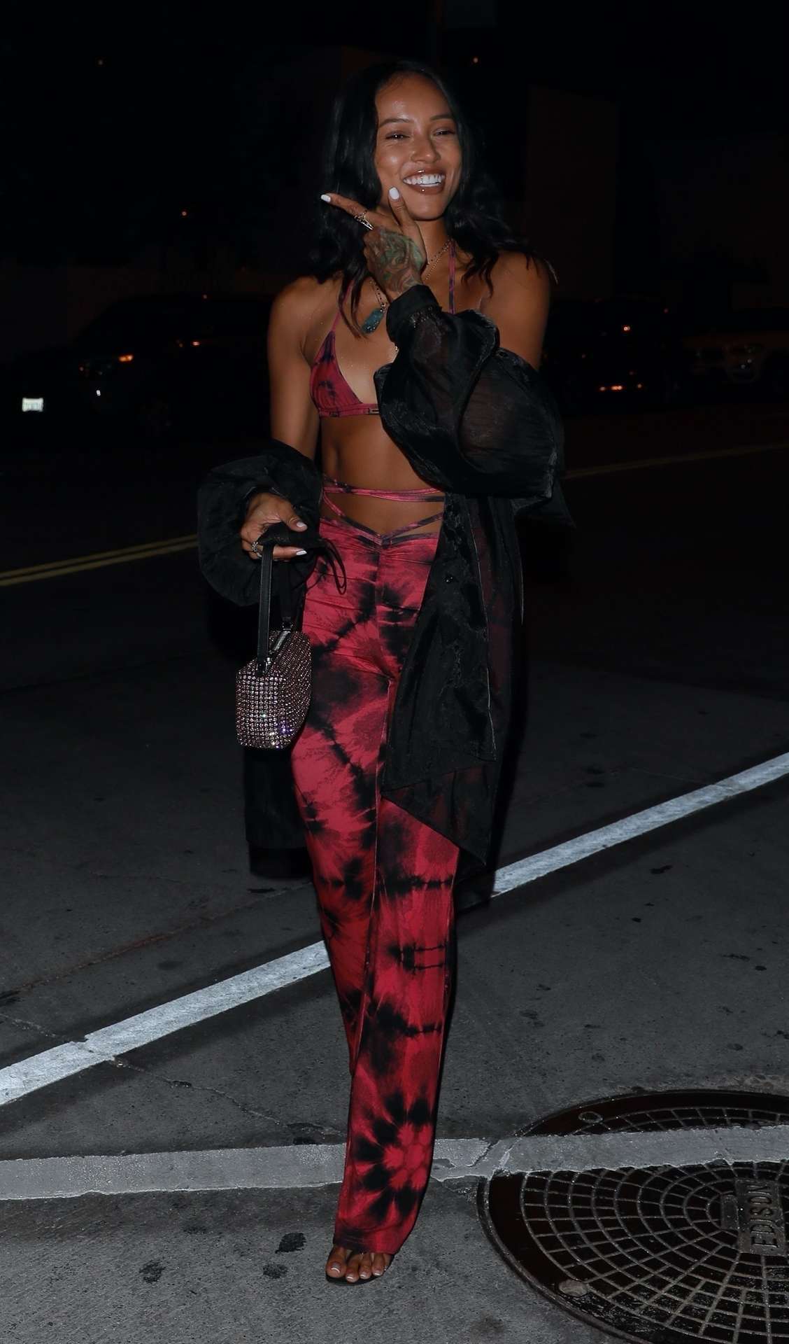 Karrueche Tran Cleavage Outside Catch in West Hollywood