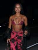 Karrueche Tran Cleavage Outside Catch in West Hollywood