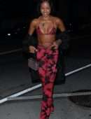 Karrueche Tran Cleavage Outside Catch in West Hollywood