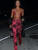 Karrueche Tran Cleavage Outside Catch in West Hollywood