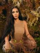 Kim Kardashian Cleavage in a Tight Camouflage Dress