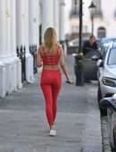Kimberley Garner Booty in Red Leggings, Out in London
