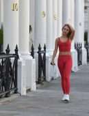 Kimberley Garner Booty in Red Leggings, Out in London