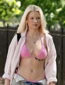 Lottie Moss Leggy in Bikini Top and Shorts Out in London