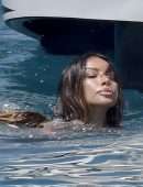 Madalina Ghenea Booty in a Thong Bikini on a Yacht in Portofino