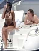 Madalina Ghenea Booty in a Thong Bikini on a Yacht in Portofino