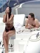 Madalina Ghenea Booty in a Thong Bikini on a Yacht in Portofino
