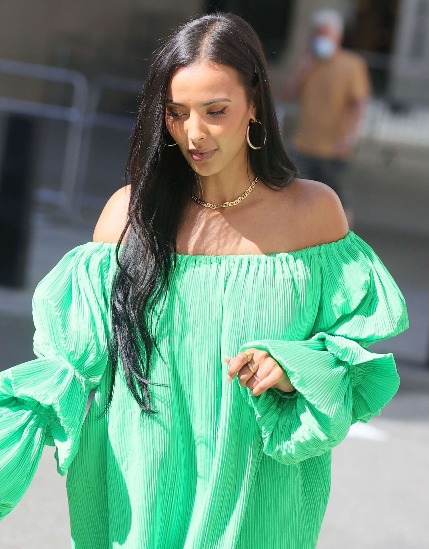 Maya Jama Leggy at BBC Studios in London