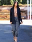 Megan Fox in an Open Unbuttoned Blazer at a Photoshoot in Los Angeles