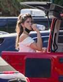 Sara Sampaio Leggy in Skirt, Outside Bristol Farms in Beverly Hills
