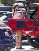 Sara Sampaio Leggy in Skirt, Outside Bristol Farms in Beverly Hills