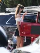 Sara Sampaio Leggy in Skirt, Outside Bristol Farms in Beverly Hills