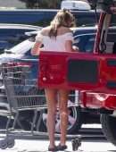 Sara Sampaio Leggy in Skirt, Outside Bristol Farms in Beverly Hills