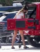 Sara Sampaio Leggy in Skirt, Outside Bristol Farms in Beverly Hills