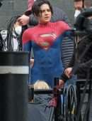 Sasha Calle On the set of "The Flash" in London