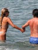 Sylvie Meis in Bikini at a Saint Tropez Beach