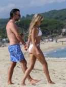 Sylvie Meis Booty in Bikini on the Beach in Saint Tropez