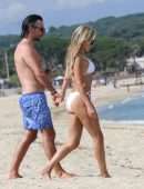 Sylvie Meis Booty in Bikini on the Beach in Saint Tropez