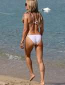 Sylvie Meis Booty in Bikini on the Beach in Saint Tropez