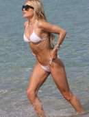Sylvie Meis Booty in Bikini on the Beach in Saint Tropez