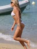 Sylvie Meis Booty in Bikini on the Beach in Saint Tropez