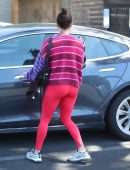 Vanessa Hudgens Booty in Red Leggings Leaving a Gym in West Hollywood