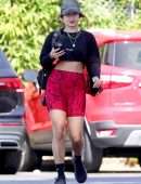 Vanessa Hudgens Leggy, Out in Red Shorts in Los Angeles