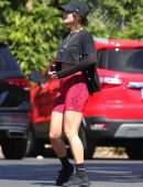 Vanessa Hudgens Leggy, Out in Red Shorts in Los Angeles
