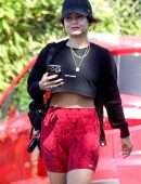 Vanessa Hudgens Leggy, Out in Red Shorts in Los Angeles