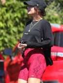 Vanessa Hudgens Leggy, Out in Red Shorts in Los Angeles