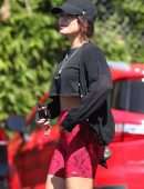 Vanessa Hudgens Leggy, Out in Red Shorts in Los Angeles