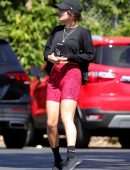 Vanessa Hudgens Leggy, Out in Red Shorts in Los Angeles