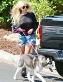 Avril Lavigne Pokies in See-through Top Arrive at Friend’s House in Calabasas