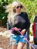 Avril Lavigne Pokies in See-through Top Arrive at Friend’s House in Calabasas