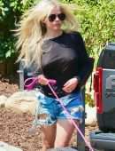 Avril Lavigne Pokies in See-through Top Arrive at Friend’s House in Calabasas
