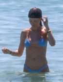 Behati Prinsloo in Bikini Enjoying a Beach Day with Friends in Miami Beach, Florida