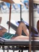 Behati Prinsloo in Bikini Enjoying a Beach Day with Friends in Miami Beach, Florida