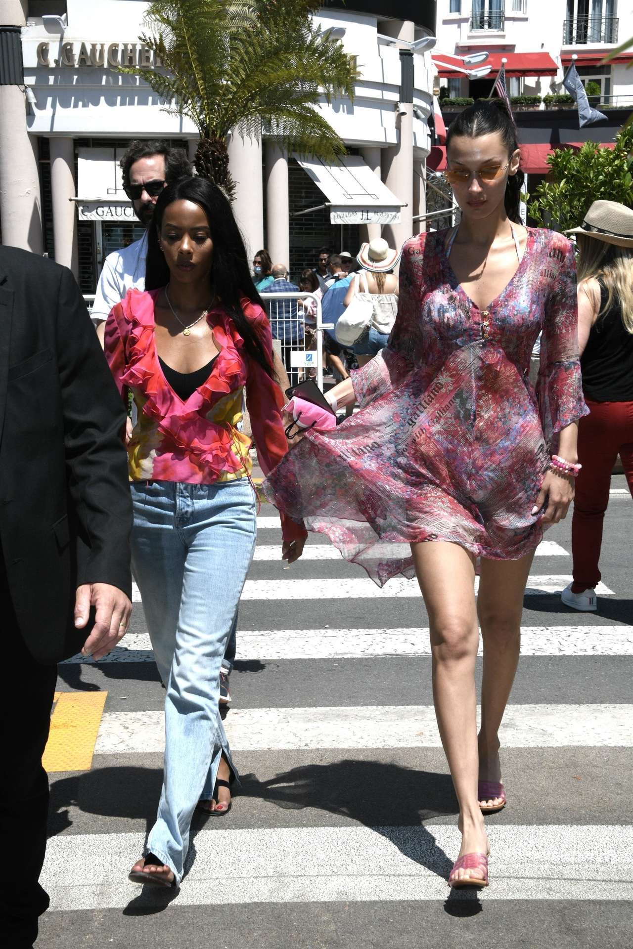 Bella Hadid Upskirt, Out and About in Cannes