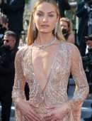 Candice Swanepoel Booty in a Sheer Dress at “Annette” Premiere in Cannes