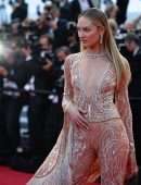 Candice Swanepoel Booty in a Sheer Dress at “Annette” Premiere in Cannes