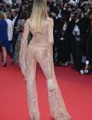 Candice Swanepoel Booty in a Sheer Dress at “Annette” Premiere in Cannes