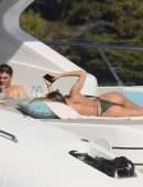 Candice Swanepoel Booty in a Thong Bikini on a Yacht in the French Riviera