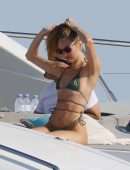 Candice Swanepoel Booty in a Thong Bikini on a Yacht in the French Riviera